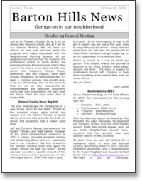 Oct 2006 BHNA Newsletter